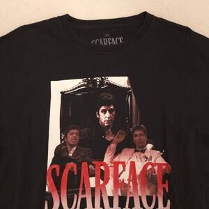 Scarface Tony Montana Casual Short Sleeve Graphic T Shirt Mens Size XL Black